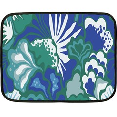 Tropics Leaf Bluegreen Double Sided Fleece Blanket (Mini) 