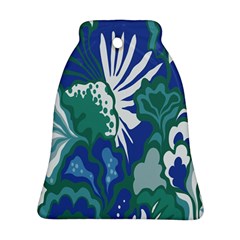 Tropics Leaf Bluegreen Bell Ornament (Two Sides)