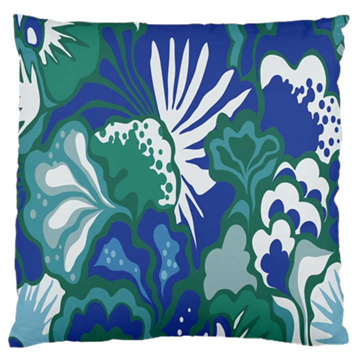 Tropics Leaf Bluegreen Large Cushion Case (Two Sides)