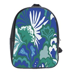 Tropics Leaf Bluegreen School Bags (xl)  by Mariart