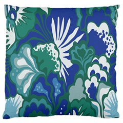 Tropics Leaf Bluegreen Standard Flano Cushion Case (Two Sides)