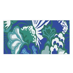 Tropics Leaf Bluegreen Satin Shawl