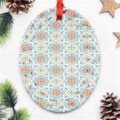 Star Sign Plaid Oval Filigree Ornament (two Sides) by Mariart