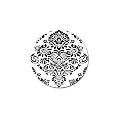 Vintage Damask Black Flower Golf Ball Marker (4 Pack) by Mariart