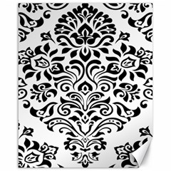 Vintage Damask Black Flower Canvas 16  X 20  