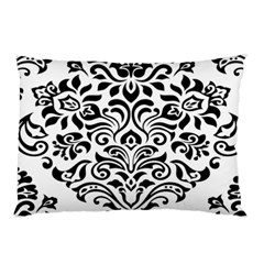 Vintage Damask Black Flower Pillow Case by Mariart