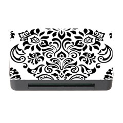 Vintage Damask Black Flower Memory Card Reader With Cf by Mariart