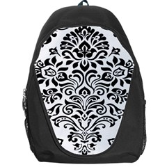 Vintage Damask Black Flower Backpack Bag by Mariart