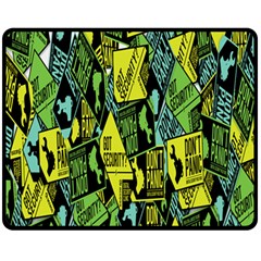 Sign Don t Panic Digital Security Helpline Access Fleece Blanket (medium)  by Mariart