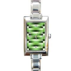 View Original Pinstripes Green Shapes Shades Rectangle Italian Charm Watch