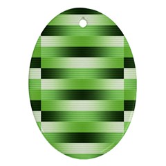 View Original Pinstripes Green Shapes Shades Ornament (oval) by Mariart