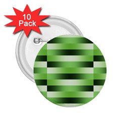 View Original Pinstripes Green Shapes Shades 2 25  Buttons (10 Pack)  by Mariart