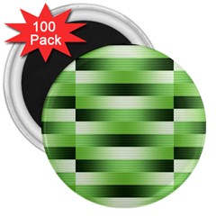 View Original Pinstripes Green Shapes Shades 3  Magnets (100 Pack) by Mariart