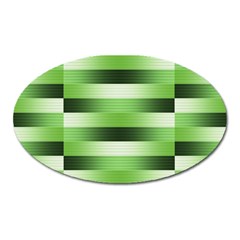 View Original Pinstripes Green Shapes Shades Oval Magnet by Mariart