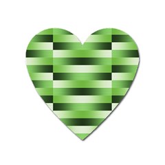 View Original Pinstripes Green Shapes Shades Heart Magnet by Mariart