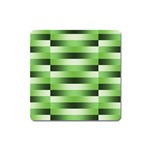 View Original Pinstripes Green Shapes Shades Square Magnet Front