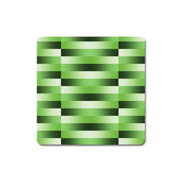 View Original Pinstripes Green Shapes Shades Square Magnet