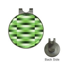 View Original Pinstripes Green Shapes Shades Hat Clips With Golf Markers by Mariart