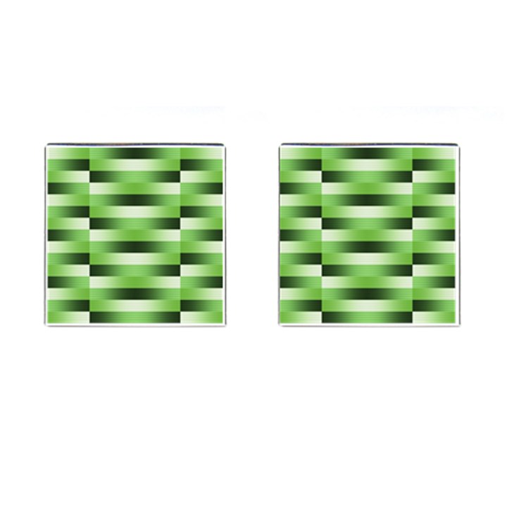 View Original Pinstripes Green Shapes Shades Cufflinks (Square)