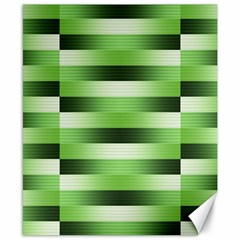 View Original Pinstripes Green Shapes Shades Canvas 8  X 10  by Mariart