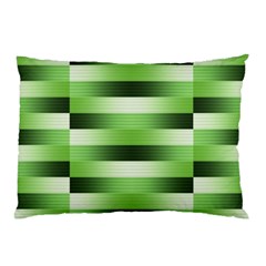 View Original Pinstripes Green Shapes Shades Pillow Case