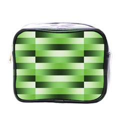 View Original Pinstripes Green Shapes Shades Mini Toiletries Bags by Mariart