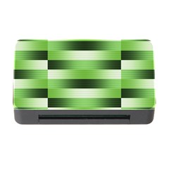 View Original Pinstripes Green Shapes Shades Memory Card Reader With Cf by Mariart