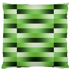 View Original Pinstripes Green Shapes Shades Large Cushion Case (one Side) by Mariart