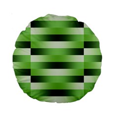 View Original Pinstripes Green Shapes Shades Standard 15  Premium Round Cushions by Mariart