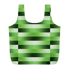 View Original Pinstripes Green Shapes Shades Full Print Recycle Bags (l)  by Mariart