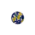 Tropics Leaf Yellow Green Blue 1  Mini Buttons Front