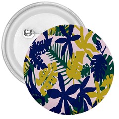 Tropics Leaf Yellow Green Blue 3  Buttons