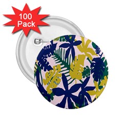 Tropics Leaf Yellow Green Blue 2 25  Buttons (100 Pack)  by Mariart