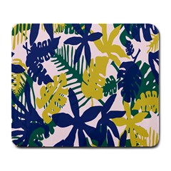 Tropics Leaf Yellow Green Blue Large Mousepads by Mariart