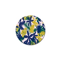 Tropics Leaf Yellow Green Blue Golf Ball Marker (4 Pack)