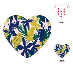 Tropics Leaf Yellow Green Blue Playing Cards (heart) 