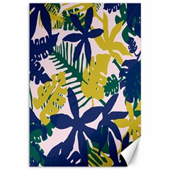 Tropics Leaf Yellow Green Blue Canvas 12  X 18  