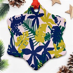 Tropics Leaf Yellow Green Blue Ornament (snowflake) by Mariart