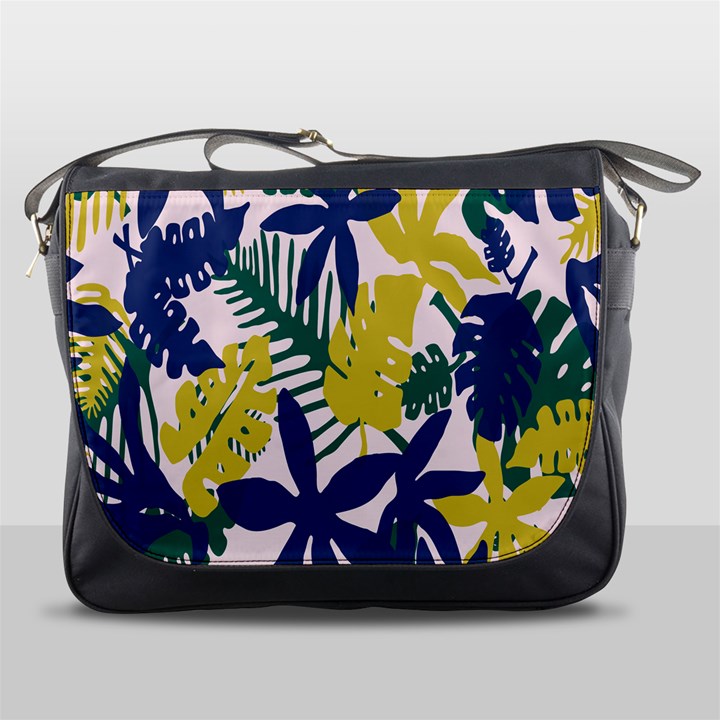 Tropics Leaf Yellow Green Blue Messenger Bags