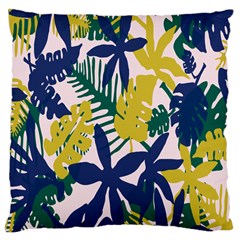 Tropics Leaf Yellow Green Blue Large Cushion Case (one Side) by Mariart