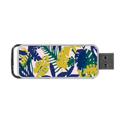 Tropics Leaf Yellow Green Blue Portable Usb Flash (one Side) by Mariart