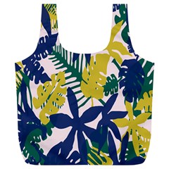 Tropics Leaf Yellow Green Blue Full Print Recycle Bags (l)  by Mariart