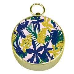 Tropics Leaf Yellow Green Blue Gold Compasses