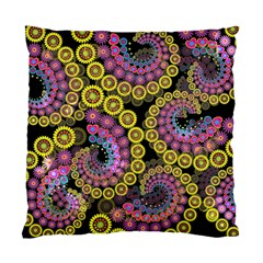 Spiral Floral Fractal Flower Star Sunflower Purple Yellow Standard Cushion Case (one Side)