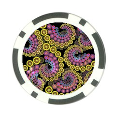 Spiral Floral Fractal Flower Star Sunflower Purple Yellow Poker Chip Card Guard (10 Pack) by Mariart