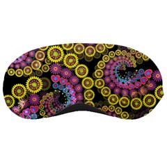 Spiral Floral Fractal Flower Star Sunflower Purple Yellow Sleeping Masks by Mariart