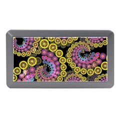 Spiral Floral Fractal Flower Star Sunflower Purple Yellow Memory Card Reader (mini)