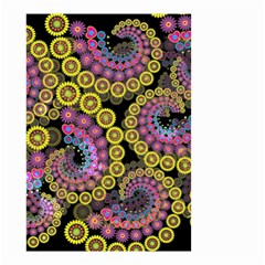 Spiral Floral Fractal Flower Star Sunflower Purple Yellow Small Garden Flag (two Sides) by Mariart