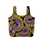 Spiral Floral Fractal Flower Star Sunflower Purple Yellow Full Print Recycle Bags (S)  Front