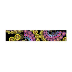 Spiral Floral Fractal Flower Star Sunflower Purple Yellow Flano Scarf (mini) by Mariart